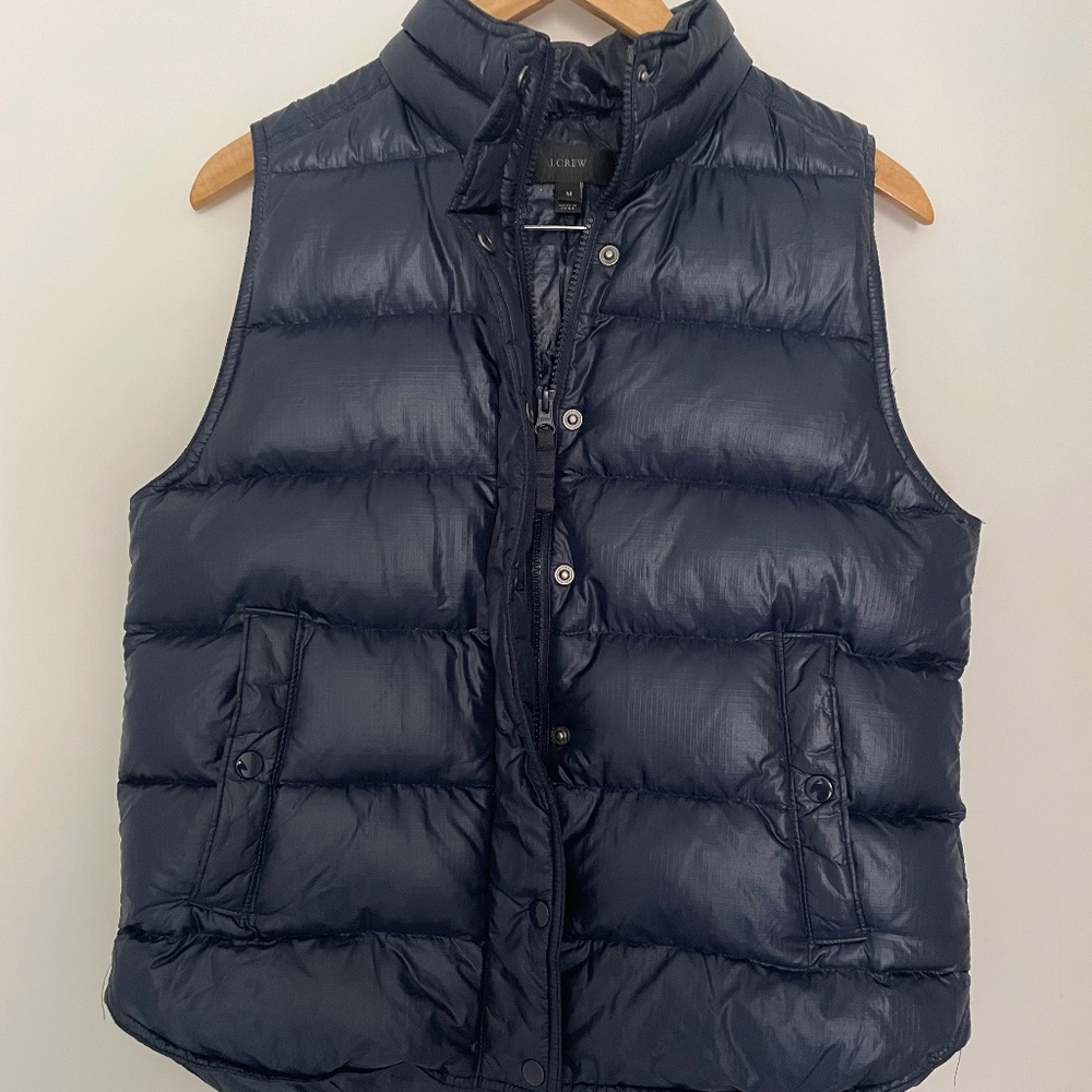 J. Crew Navy Puffer Vest
